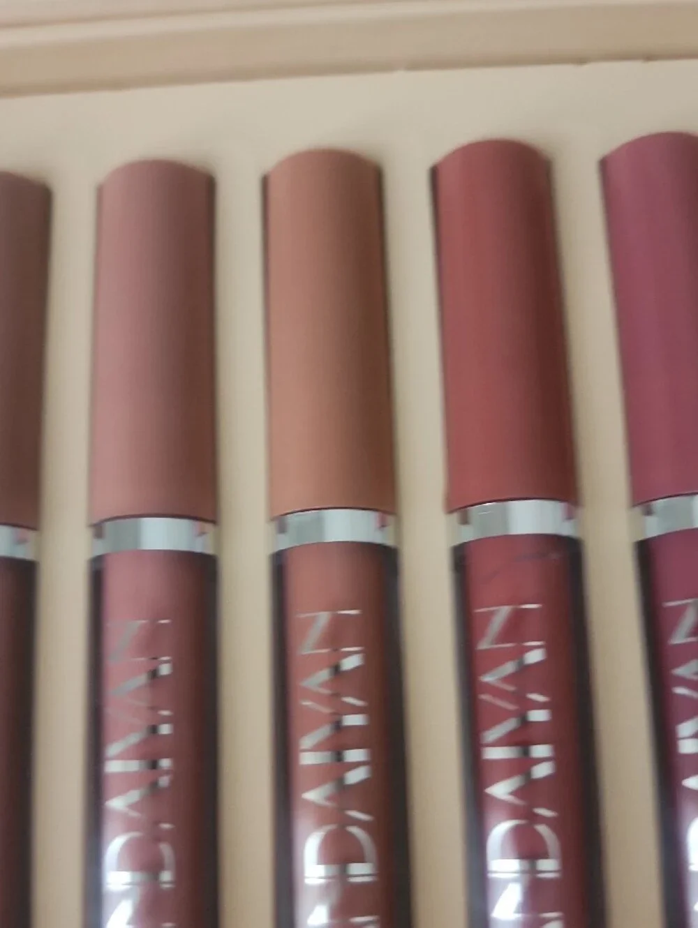 Matte Liquid Lipstick Set — Nude & Rose Mix; Set Of 5.